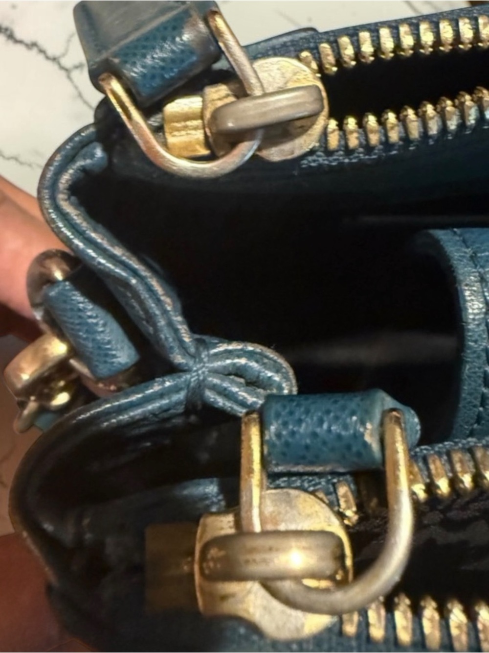 MCM Blue Saffiano Leather Crossbody Bag - Picture 10 of 13